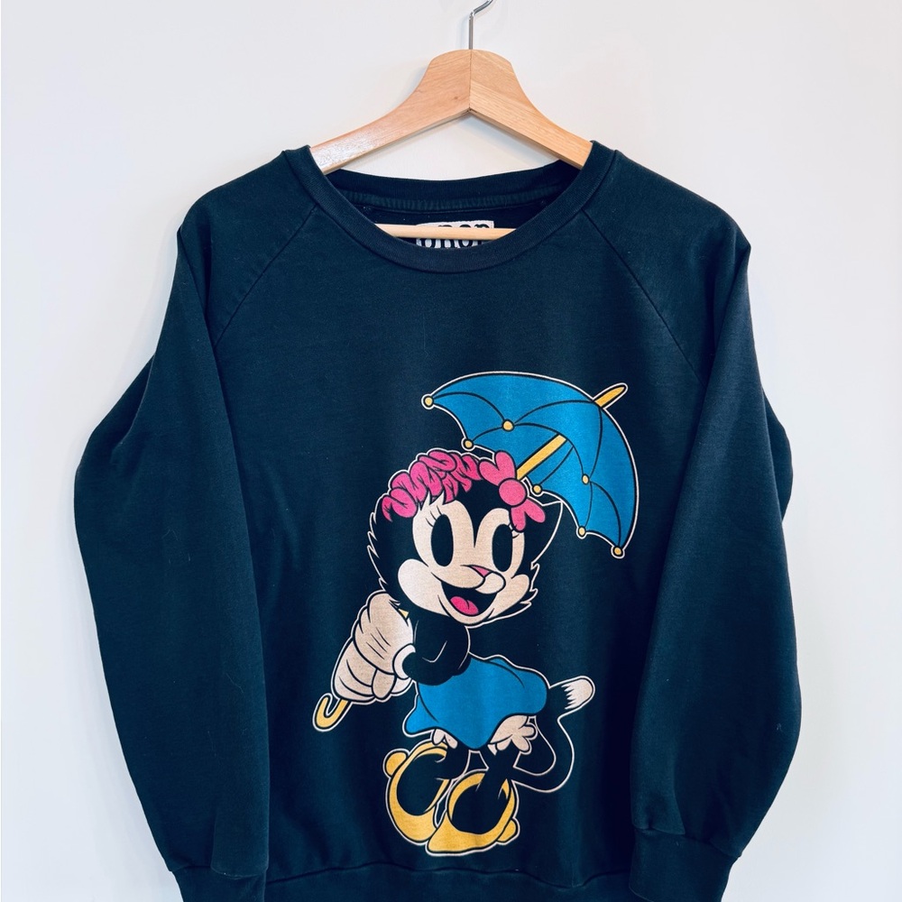 Drop Dead “Kitty Brains” Women's Black Sweatshirt - HTF/RARE - Size L